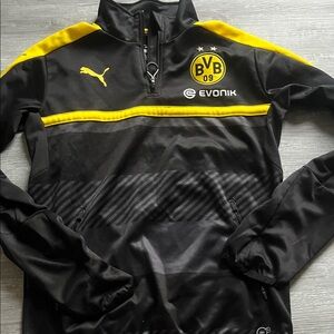 Puma Black and Yellow BVB 1/4 Zip Training Top